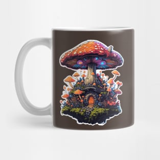 Fantasy cottagecore mushroom house Mug